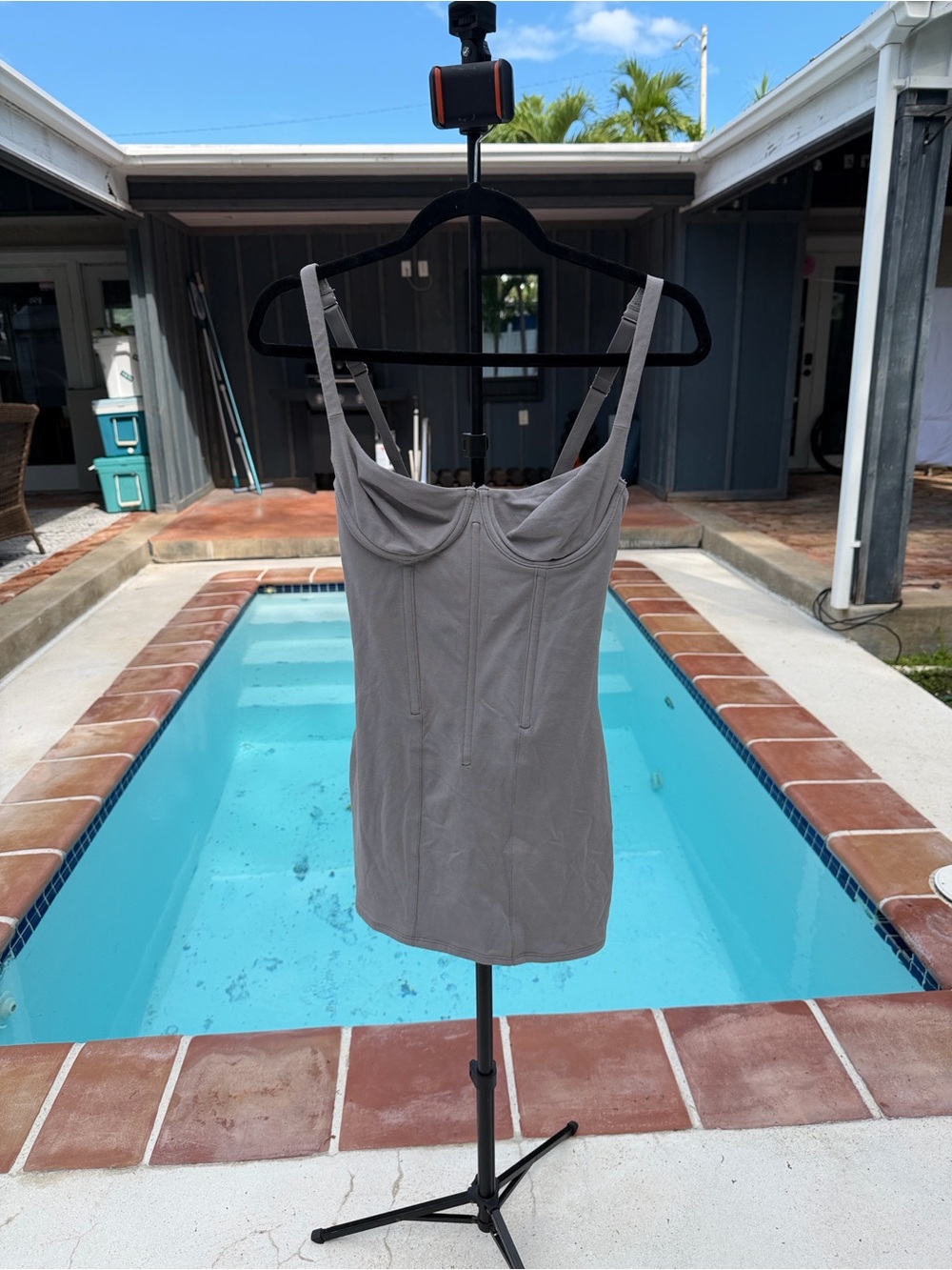 SKIMS Gray Sculpting Slip Dress
